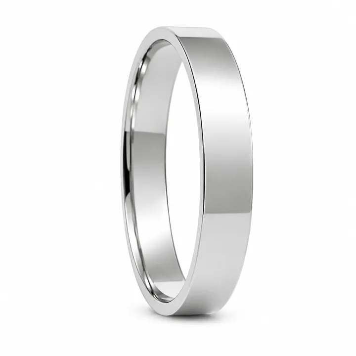 ALIANÇA DE PRATA 4,0MM SEMI-ANATÔMICA QUADRADA